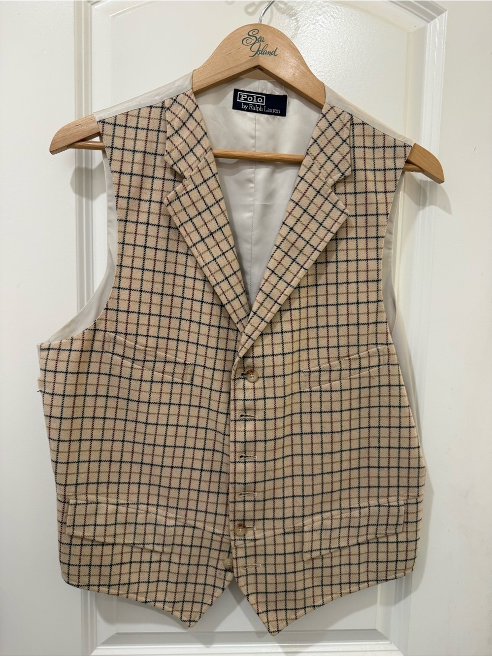 Vintage Polo Ralph Lauren Plaid Windowpane Tweed Vest Heritage